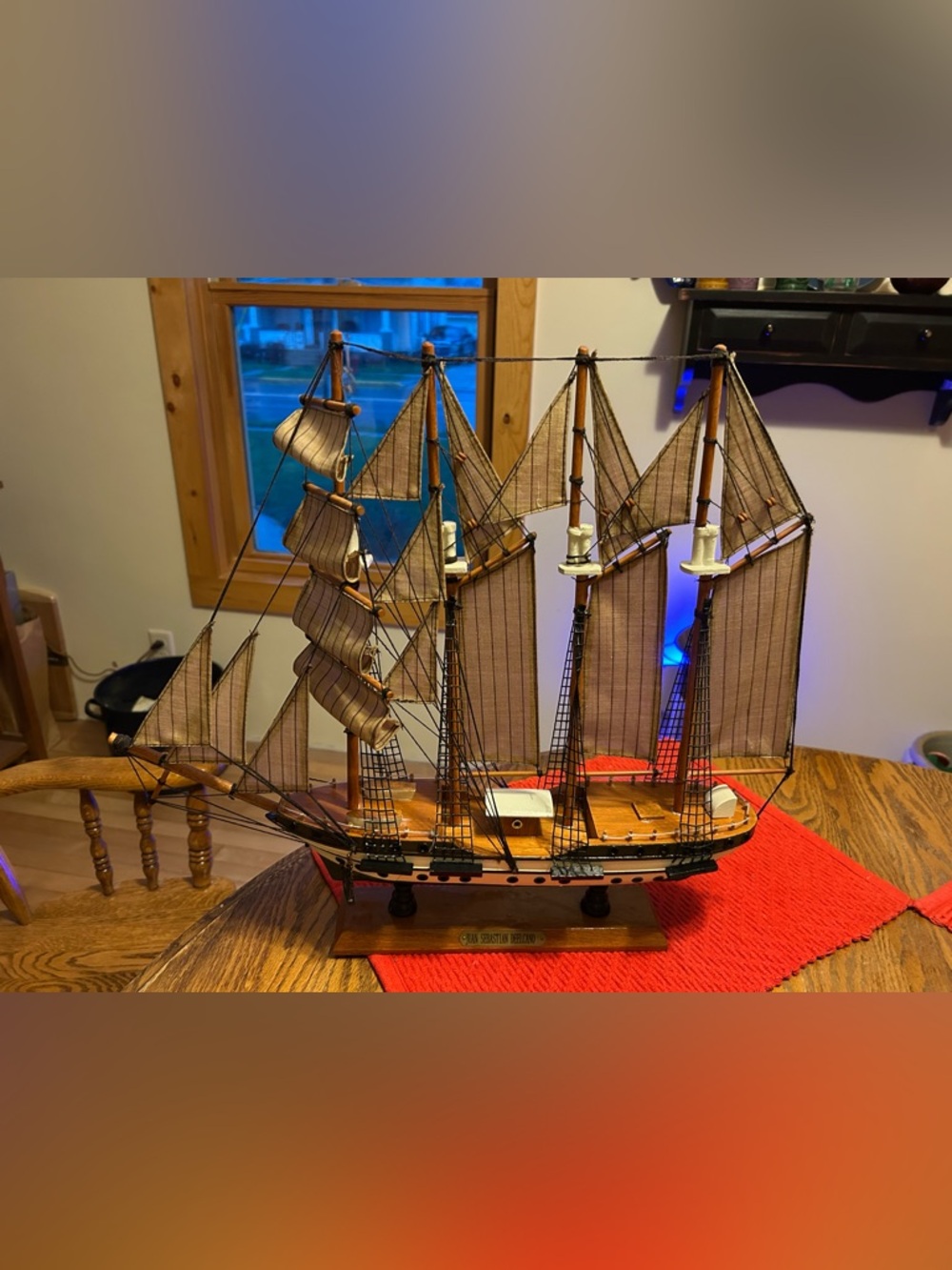 Juan Sebastian Deelcano Three Hands Corp Wooden Replica Sail Ship Model FO